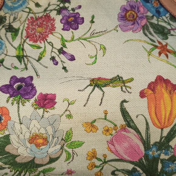 Gucci Flora Bamboo Top Handle Tote Bag (READ) - Picture 4 of 16